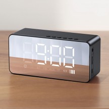 Boxe USAMS Alarm Clock with Wireless Speaker  - Multi-Functional, Bluetooth 5.0 - Black US-YX007