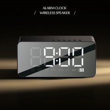 Boxe USAMS Alarm Clock with Wireless Speaker  - Multi-Functional, Bluetooth 5.0 - Black US-YX007