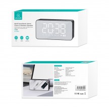Boxe USAMS Alarm Clock with Wireless Speaker  - Multi-Functional, Bluetooth 5.0 - Black US-YX007