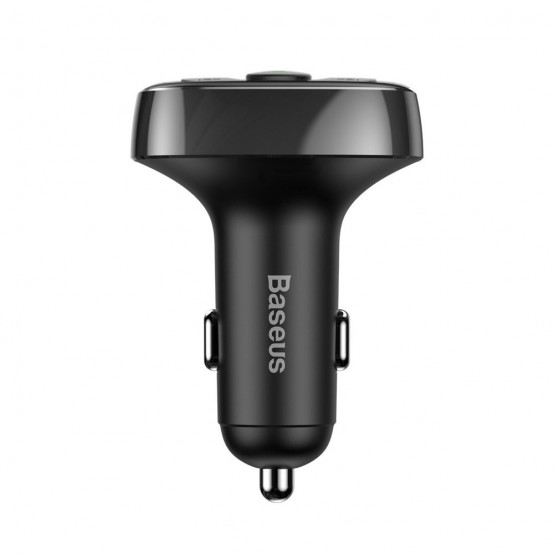 Modulator FM Baseus FM Modulator and Car Charger S-09A  - T Typed, 2xUSB-A with LED Display - Black CCTM-01