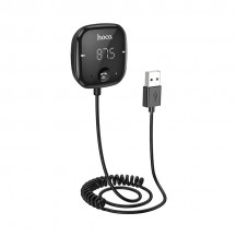 Modulator FM Hoco FM Modulator Unity  - Car Bluetooth Transmitter, TF Card, Aux, LED Display with USB Cable 135cm - Black E65