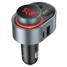 Modulator FM Hoco FM Modulator and Car Charger Alegria  - MP3 Bluetooth Transmitter, Fast Charging PD30W, LED Display - Metal G