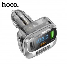 Modulator FM Hoco FM Modulator and Car Charger  - Fast Charging Bluetooth Transmitter, PD30W + USB QC3.0, LED Display - Jazz Bl