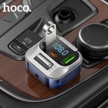 Modulator FM Hoco FM Modulator and Car Charger  - Fast Charging Bluetooth Transmitter, PD30W + USB QC3.0, LED Display - Jazz Bl