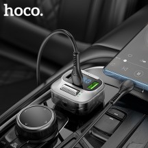 Modulator FM Hoco FM Modulator and Car Charger  - Fast Charging Bluetooth Transmitter, PD30W + USB QC3.0, LED Display - Jazz Bl