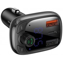 Modulator FM Baseus FM Modulator and Car Charger S-13  - 2x USB, Type-C, Bluetooth MP3 Player, LED Display - Black CCMT000101
