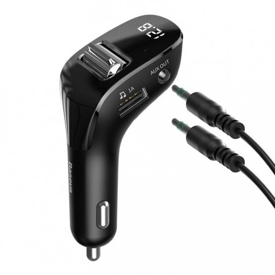 Modulator FM Baseus FM Modulator and Car Charger F40  - Aux, Wireless, MP3, 2xUSB 15W, 2A - Black CCF40-01