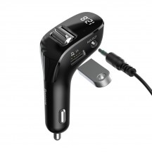 Modulator FM Baseus FM Modulator and Car Charger F40  - Aux, Wireless, MP3, 2xUSB 15W, 2A - Black CCF40-01