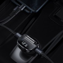 Modulator FM Baseus FM Modulator and Car Charger F40  - Aux, Wireless, MP3, 2xUSB 15W, 2A - Black CCF40-01