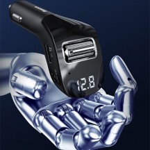Modulator FM Baseus FM Modulator and Car Charger F40  - Aux, Wireless, MP3, 2xUSB 15W, 2A - Black CCF40-01