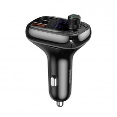 Modulator FM Baseus FM Modulator and Car Charger S13  - T Typed, Type-C PD 36W, 2xUSB-A with LED Display - Black CCTM-B01