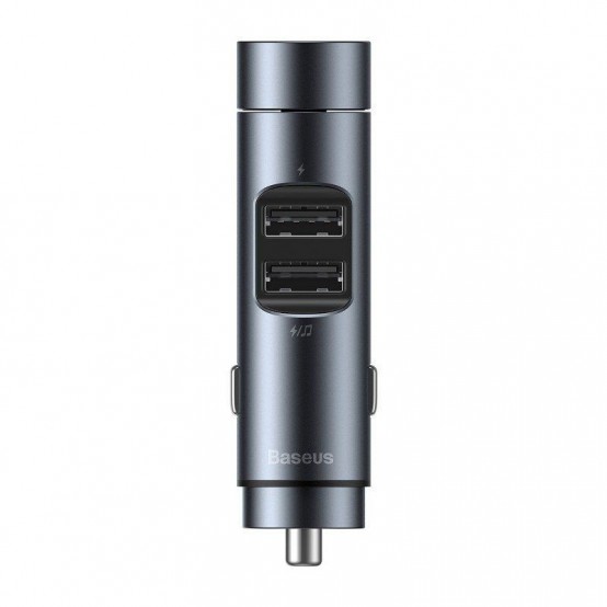 Modulator FM Baseus FM Modulator and Car Charger Energy Column  - Dual USB-A, 3.1A with LED Display - Dark Gray CCNLZ-0G