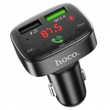 Modulator FM Hoco FM Modulator with Car Charger Promise  - 2xUSB-A, with LED Display, QC 3.0, 18W, 3.1A - Black E59