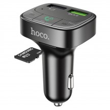 Modulator FM Hoco FM Modulator with Car Charger Promise  - 2xUSB-A, with LED Display, QC 3.0, 18W, 3.1A - Black E59