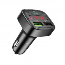 Modulator FM Hoco FM Modulator with Car Charger Promise  - 2xUSB-A, with LED Display, QC 3.0, 18W, 3.1A - Black E59