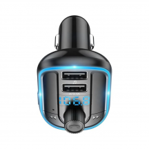 Modulator FM Yesido FM Modulator with Car Charger  - 2xUSB-A, with LED Display, RGB Light, 3.1A - Black Y44