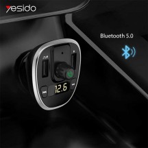 Modulator FM Yesido FM Modulator with Car Charger  - 2xUSB with LED Display, 3A, Micro SD Slot - Black Y39