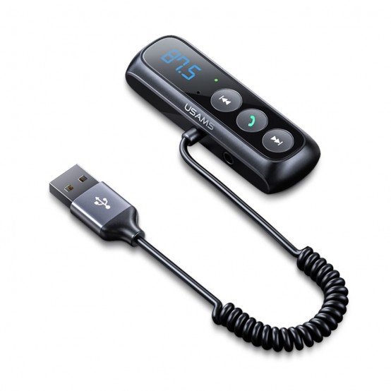 Modulator FM USAMS FM Modulator Bluetooth Car Receiver  - with Digital Display, BT 5.0 - Black US-SJ503