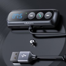 Modulator FM USAMS FM Modulator Bluetooth Car Receiver  - with Digital Display, BT 5.0 - Black US-SJ503