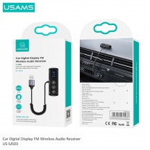 Modulator FM USAMS FM Modulator Bluetooth Car Receiver  - with Digital Display, BT 5.0 - Black US-SJ503