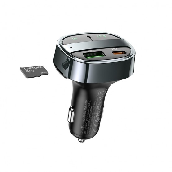 Modulator FM Hoco FM Modulator and Car Charger  - Fast Charging Bluetooth Transmitter, PD30W + USB QC3.0, LED Display - Magic N