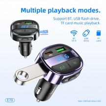 Modulator FM Hoco FM Modulator and Car Charger  - Fast Charging Bluetooth Transmitter, PD30W + USB QC3.0, LED Display - Magic N