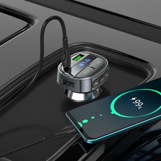 Modulator FM Hoco FM Modulator and Car Charger  - Fast Charging Bluetooth Transmitter, PD30W + USB QC3.0, LED Display - Magic N