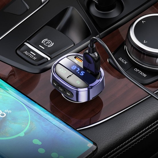 Modulator FM Hoco FM Modulator and Car Charger  - Fast Charging Bluetooth Transmitter, PD30W + USB QC3.0, LED Display - Magic N