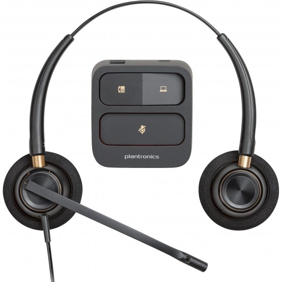 Casca HP Poly EncorePro 520 Binaural Headset +Quick Disconnect EMEA - INTL English Loc  Euro plug 783P7AAABB