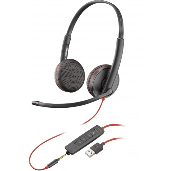 Casca HP Poly Blackwire 3225 Stereo USB-A Headset 80S11AA