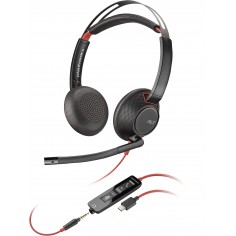 Casca HP Poly Blackwire 5220 Stereo USB-C Headset +3.5mm Plug +USB-C/A Adapter (Bulk) 8X231A6