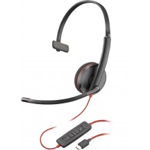 Casca HP Poly Blackwire 3210 Monaural USB-C Black Headset +USB-C/A Adapter (Bulk) 8X2J8A6