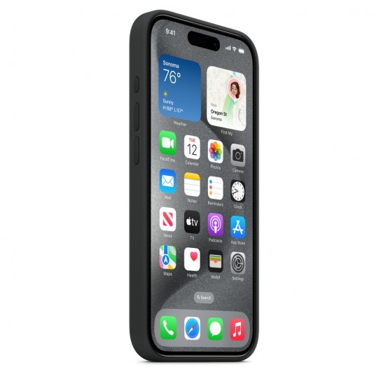 Husa Apple iPhone 15 Pro Silicone Case with MagSafe - Black MT1A3ZM/A