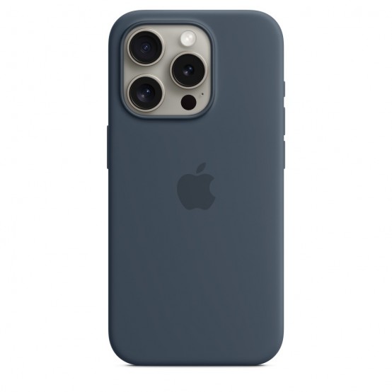 Husa Apple iPhone 15 Pro Silicone Case with MagSafe - Storm Blue MT1D3ZM/A