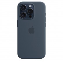 Husa Apple iPhone 15 Pro Silicone Case with MagSafe - Storm Blue MT1D3ZM/A