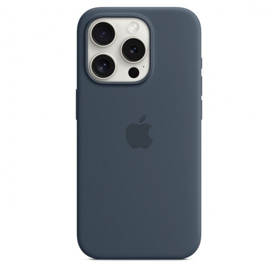 Husa Apple iPhone 15 Pro Silicone Case with MagSafe - Storm Blue MT1D3ZM/A