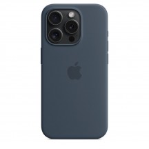 Husa Apple iPhone 15 Pro Silicone Case with MagSafe - Storm Blue MT1D3ZM/A