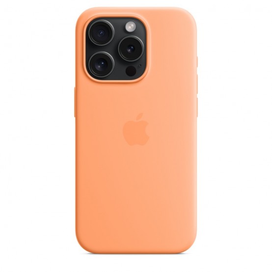Husa Apple iPhone 15 Pro Silicone Case with MagSafe - Orange Sorbet MT1H3ZM/A