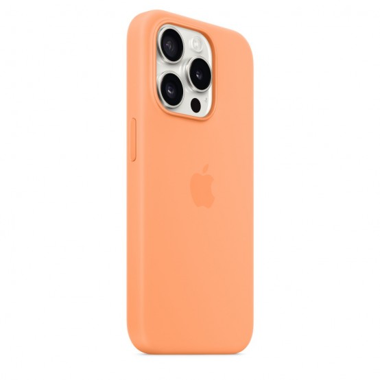Husa Apple iPhone 15 Pro Silicone Case with MagSafe - Orange Sorbet MT1H3ZM/A