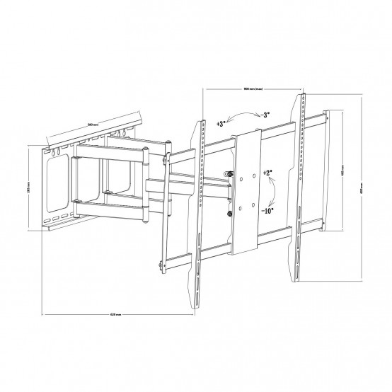 Suport Delight de perete pentru TV LCD, cu braţ, 60”-100” 39690