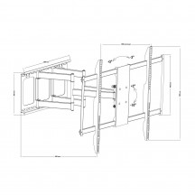 Suport Delight de perete pentru TV LCD, cu braţ, 60”-100” 39690