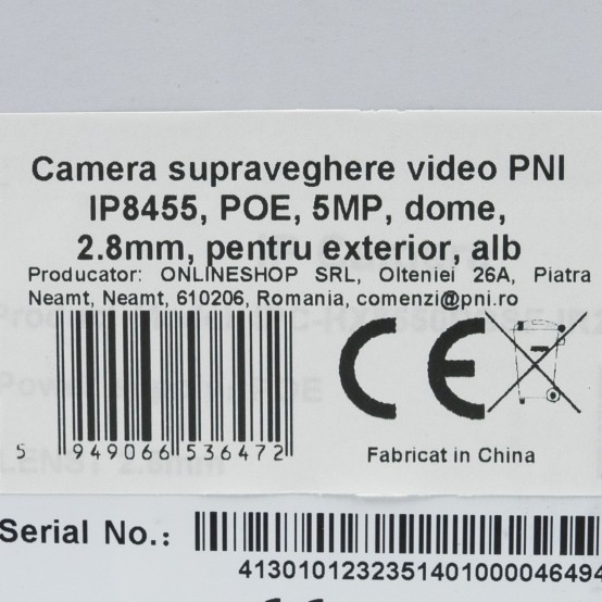 Camera de supraveghere PNI  PNI-IP8455-S