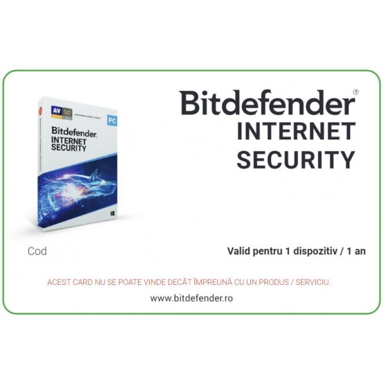 Antivirus BitDefender Internet Security 1 Device 1 Year Scratch Card IS03ZZCSN1201HEN
