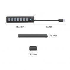 Hub Orico  PW7U-U3-015-BK