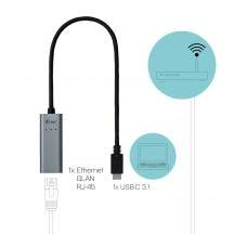 Adaptor iTec USB-C Metal Gigabit Ethernet Adapter C31METALGLAN