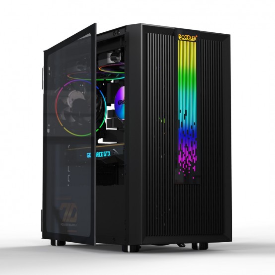Carcasa PCCooler  LM200 MESH RGB BK
