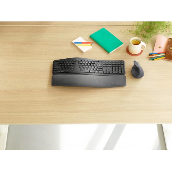 Tastatura Logitech ERGO K860 Wireless Split Keyboard - Graphite - German 920-010345