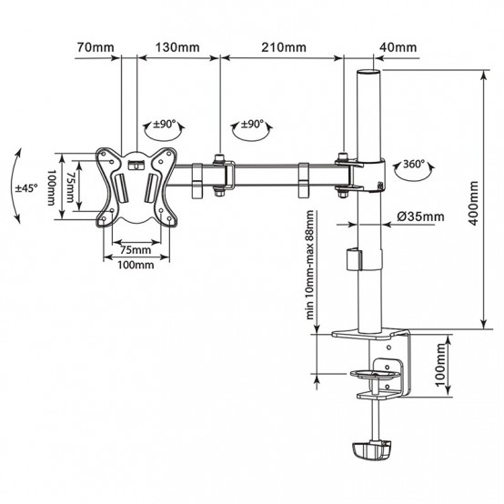 Suport Cabletech  UCH0211