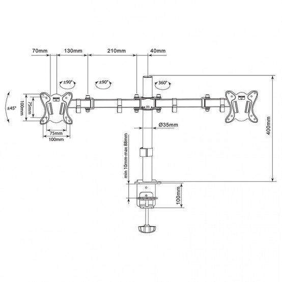 Suport Cabletech  UCH0212