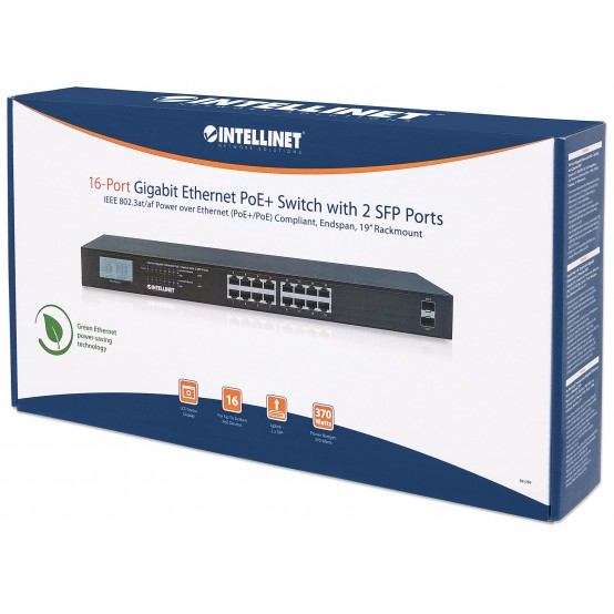 Switch Intellinet 16-Port Gigabit Ethernet PoE+ Switch 561259